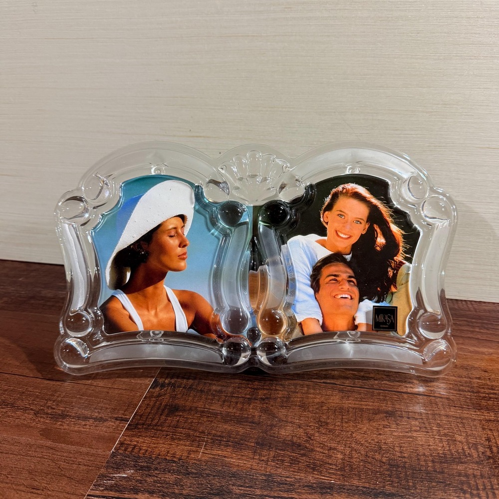 NWT VTG Mikasa Memories Duet Crystal Double Picture Frame 3x5 Made in Germany